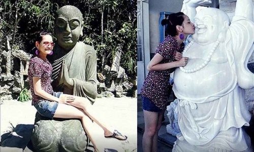 Anh cu cua Chi Pu ben tuong Phat gay tranh cai hinh anh