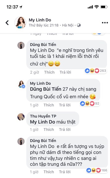 Tien Dung tha thinh hoa hau Do My Linh anh 1