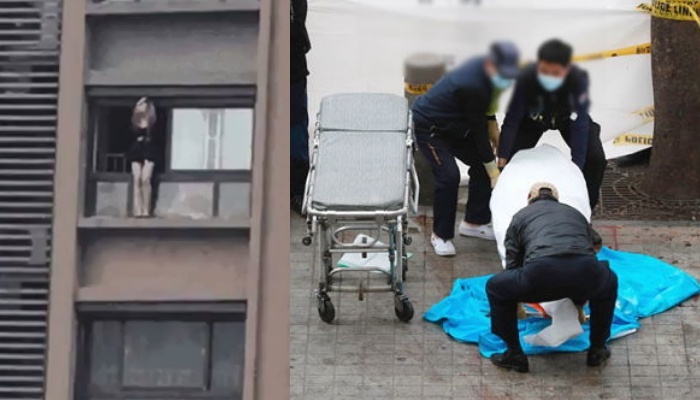 Nu MC Han Quoc nhay tu tang 8 tu tu khi dang livestream hinh anh