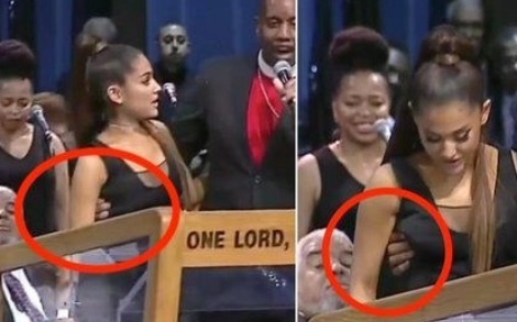 Muc su 60 tuoi xin loi sau cao buoc sam so Ariana Grande tai le tang hinh anh