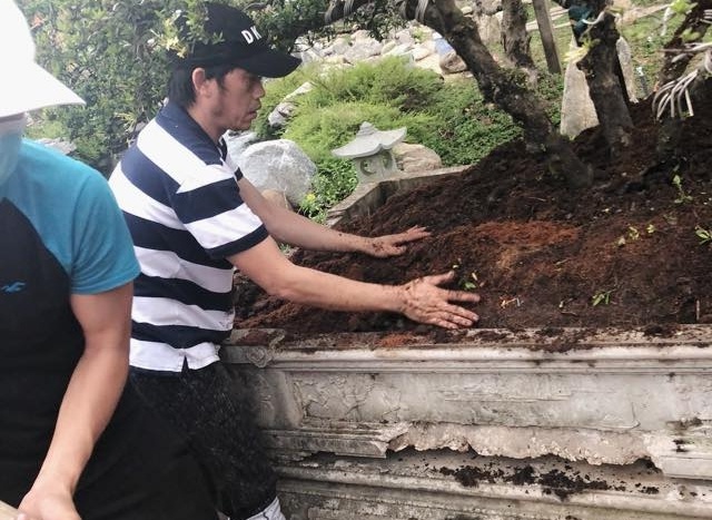 Nghe si Hoai Linh don dep nha tho truoc le gio To hinh anh