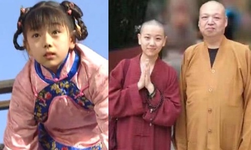 Sao nhi 'Hoan Chau cach cach' lang le xuong toc xuat gia hinh anh