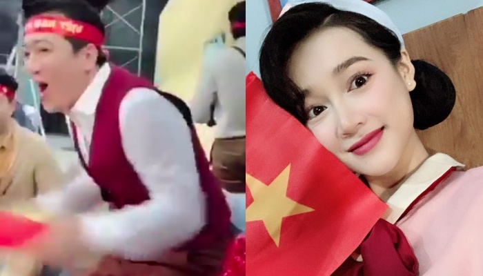 Trường Giang và Nhã Phương cổ vũ Việt Nam ảnh 1 Truong Giang va Nha Phuong co vu Viet Nam anh 1