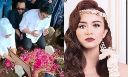 Chong khoc rong o le tang nguoi dep Indonesia thiet mang vi song than hinh anh