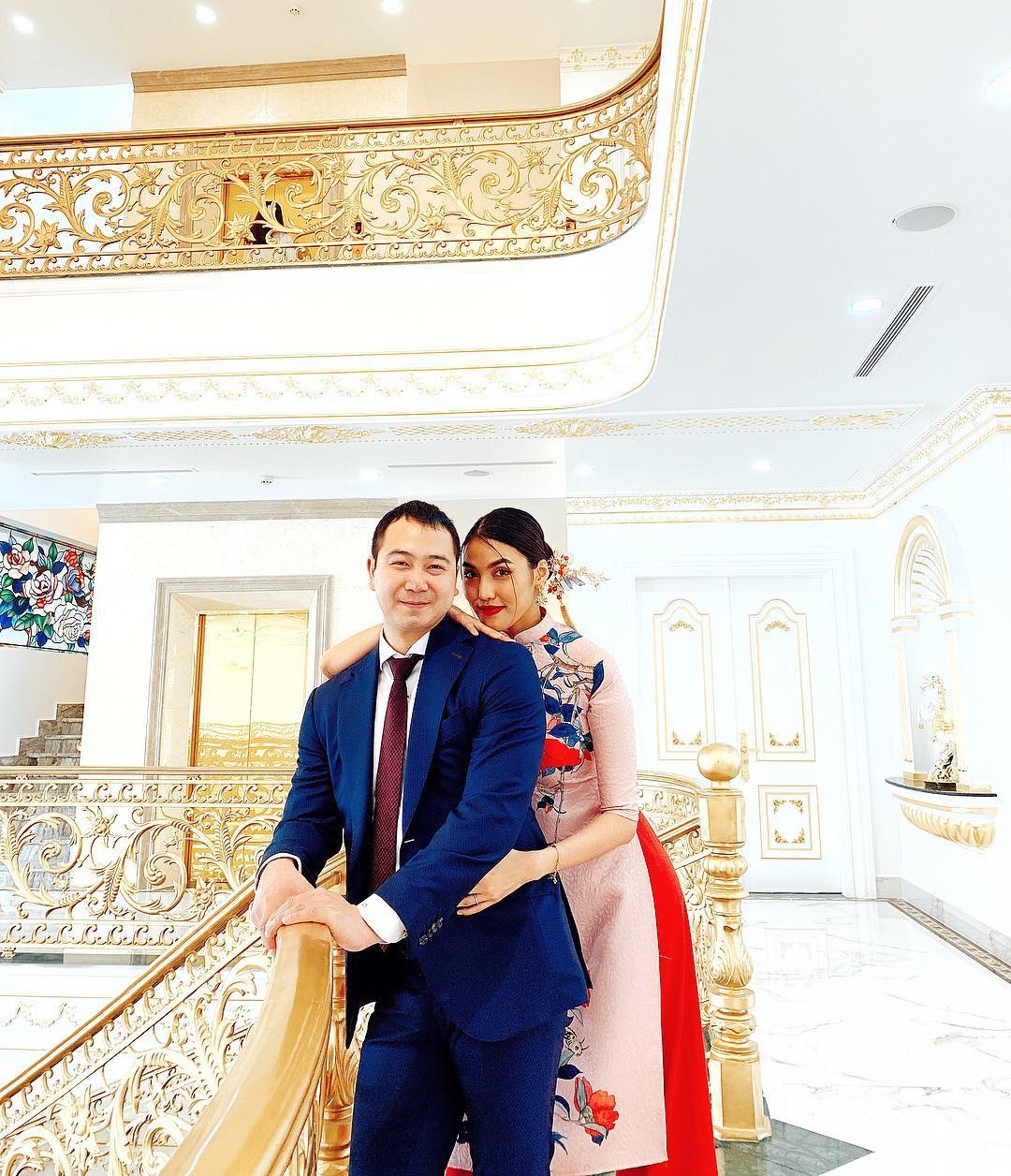 Dam Thu Trang don Tet ben gia dinh Cuong Do La anh 10