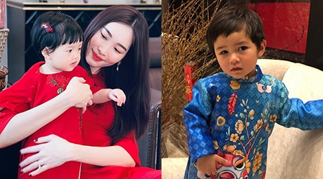 Con trai Dan Truong o My voi me, Dang Thu Thao don Tet ben con hinh anh