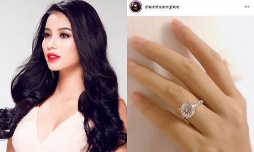 Hoa hau Pham Huong cong khai dinh hon voi ban trai vao ngay Valentine hinh anh