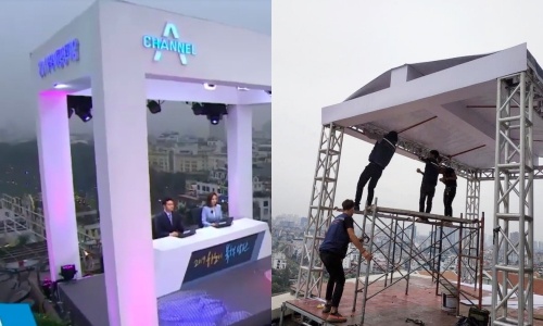 Truong quay tren cao cua cac dai quoc te duoc dung the nao o Ha Noi? hinh anh