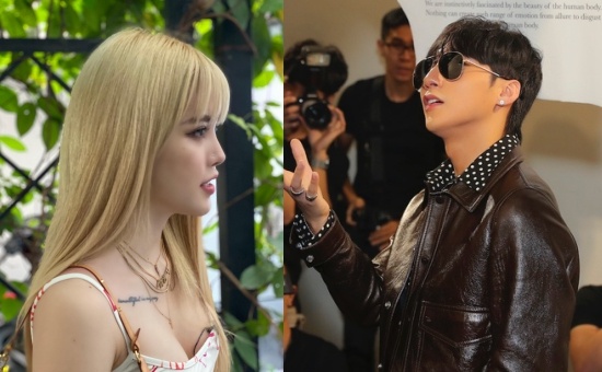 Son Tung M-TP va Thieu Bao Tram deo nhan doi o su kien hinh anh