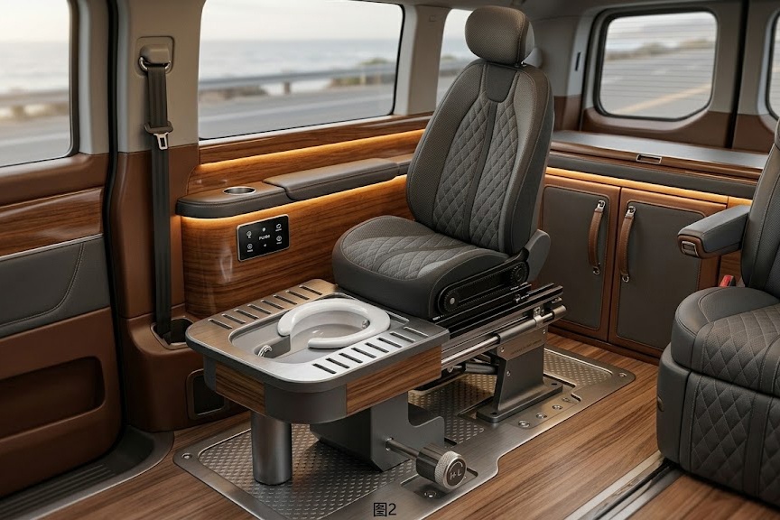 Hang xe Trung Quoc muon lap toilet ben duoi ghe ngoi oto hinh anh