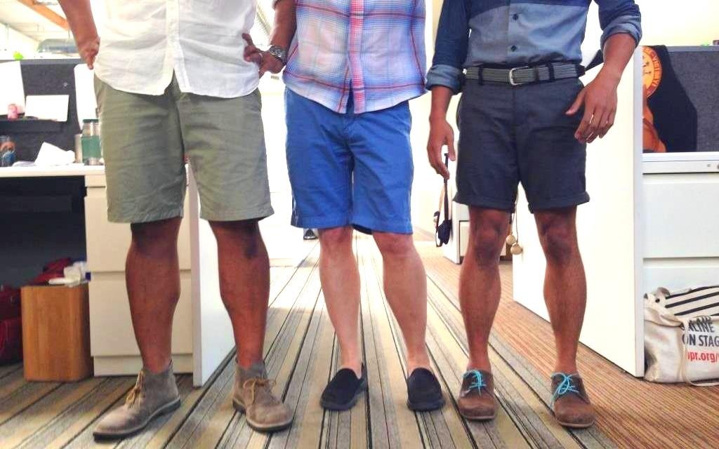 Thoi tiet qua nong, nam gioi Han Quoc mac quan short, mang dep di lam hinh anh