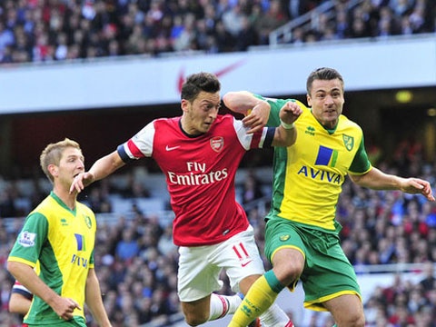 Oezil va Ramsey thi dau an tuong truoc Norwich City hinh anh