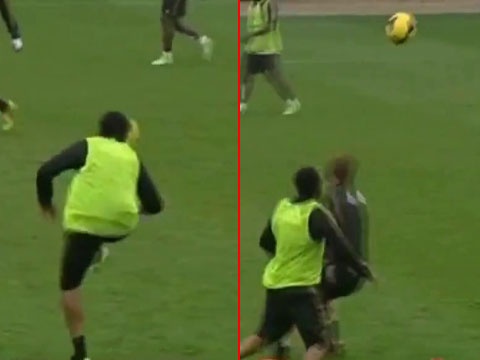 Robinho khien dong doi be mat o buoi tap hinh anh