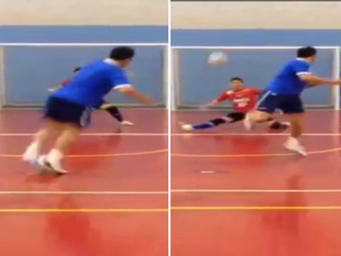 Pha ghi ban an tuong cua cau thu futsal hinh anh