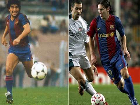 Nhung ban thang giong nhau ky la cua Messi va Maradona hinh anh