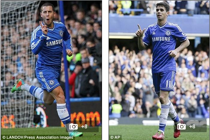 Oscar và Hazard đang là chìa khóa trong thành công của Chelsea mùa này. Ảnh