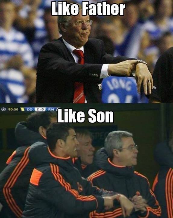 So sánh của fan M.U và Ronaldo với chú thích