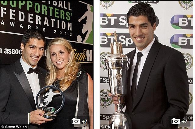 Mới tuần trước Suarez được PFA bầu là Cầu thủ xuất sắc nhất năm, trước đó là danh hiệu do NHM bình chọn. Ảnh: Getty Images