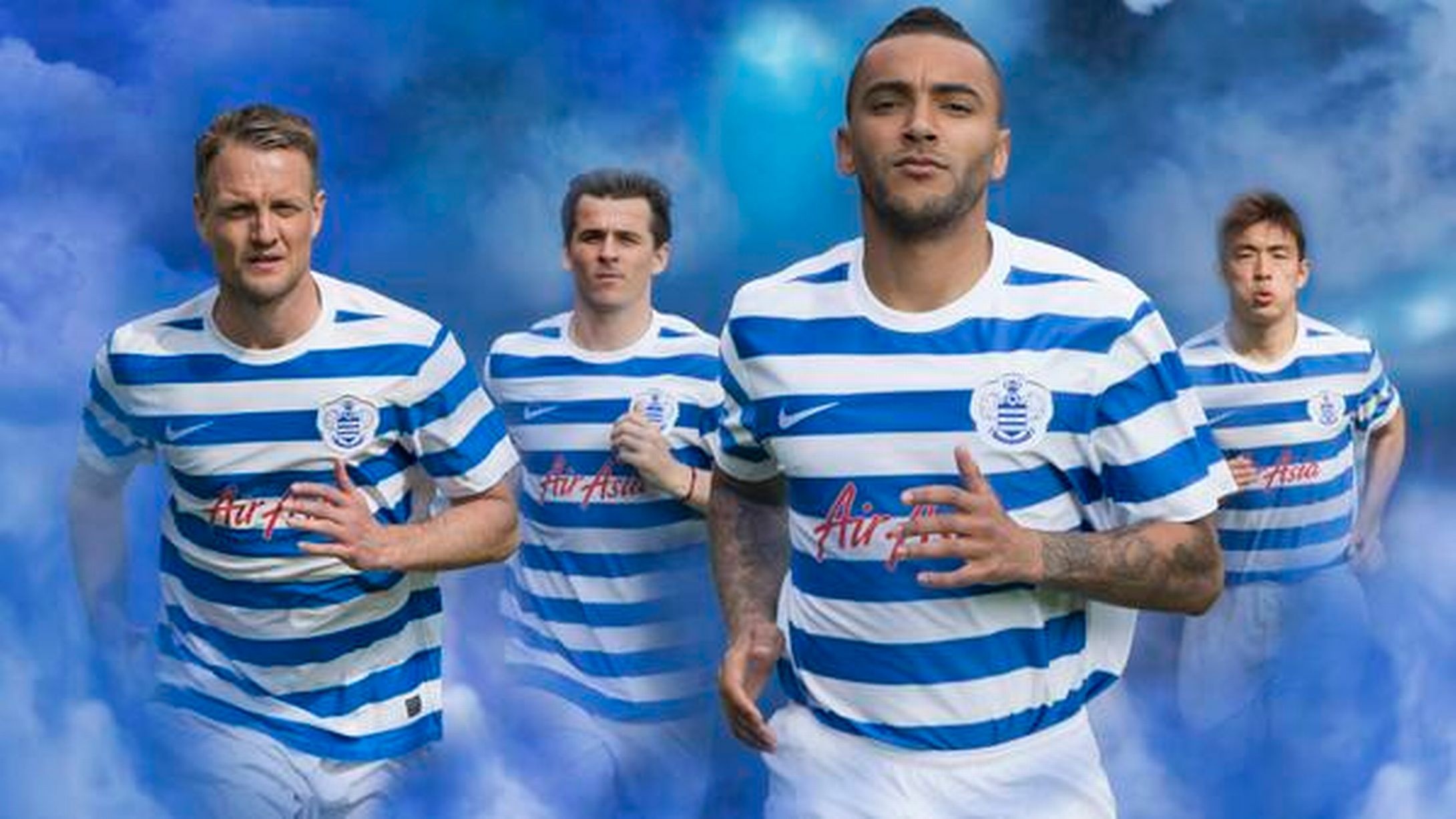 Các cầu thủ Queen Park Rangers cứ như những thiên sứ trong bộ ảnh giới thiệu mẫu áo sân nhà mùa tới.