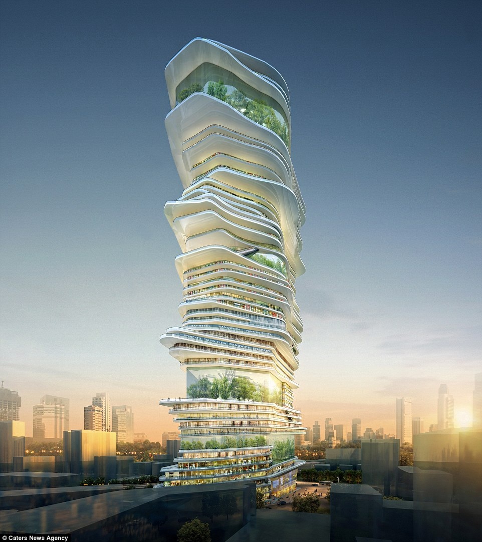 Cấu trúc tòa nhà bao gồm 6 ống thép