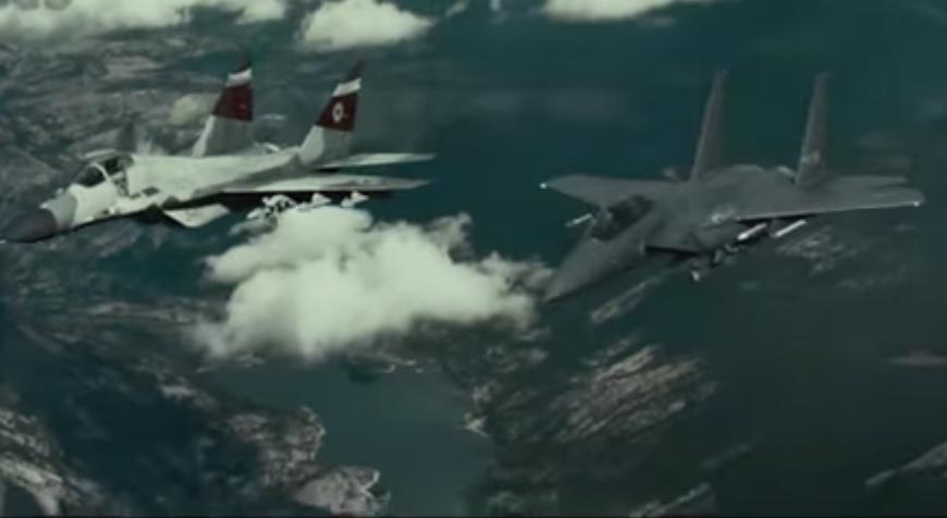 MiG-29 cua Trieu Tien ha guc F-15K cua Han Quoc tren phim hinh anh