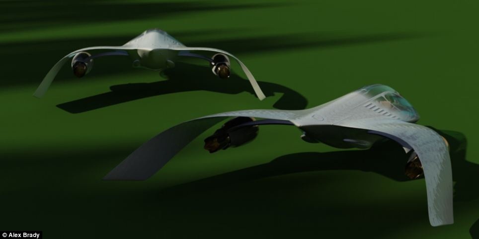 Ý tưởng thiết kế máy bay chiến đấu cánh cong lấy cảm hứng từ những con chim hải âu.