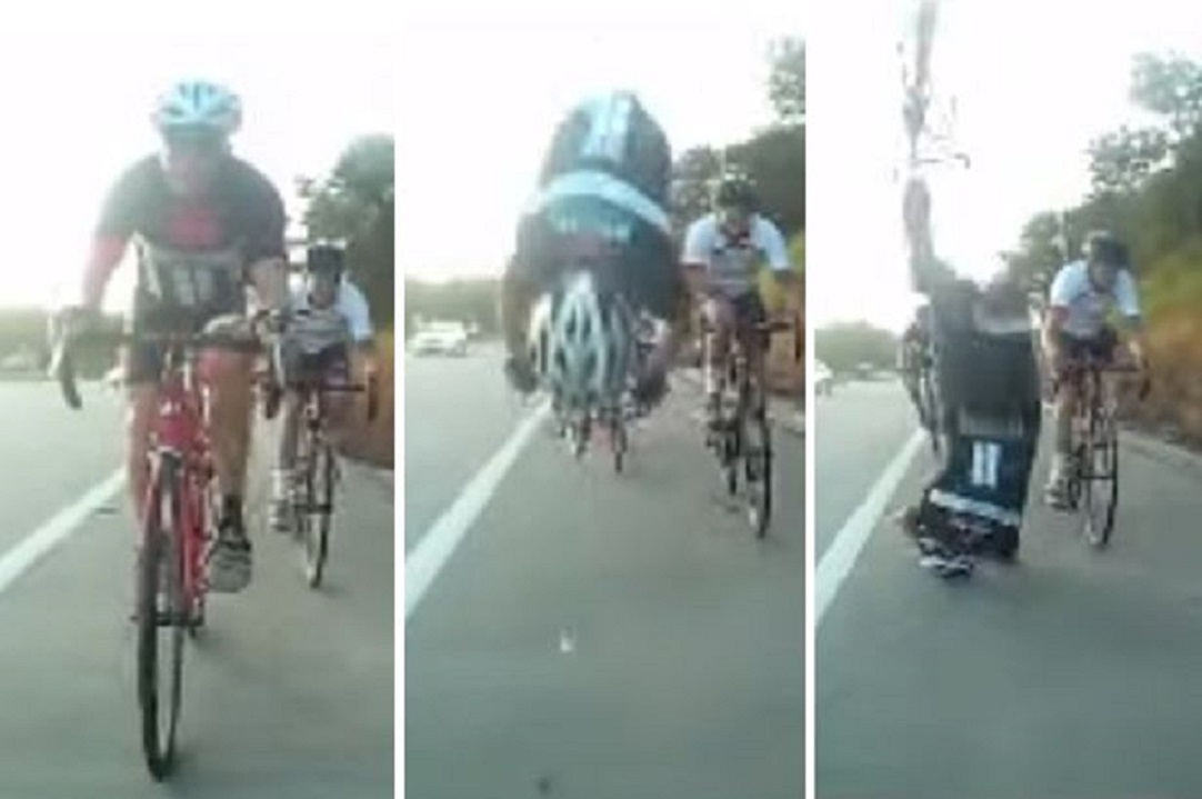 Van dong vien dua xe dap thoat chet sau cu lon nhao thot tim hinh anh