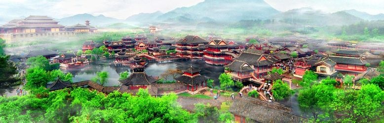 Trường quay Hoành Điếm hoành tráng, mỹ lệ. Ảnh: Sina
