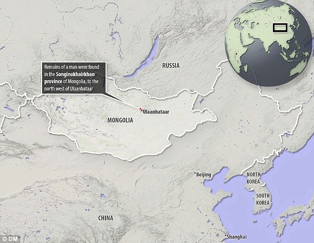 Xác ướp được tìm thấy tại tỉnh Songinokhairkhan, Mông Cổ. Ảnh: Mirror