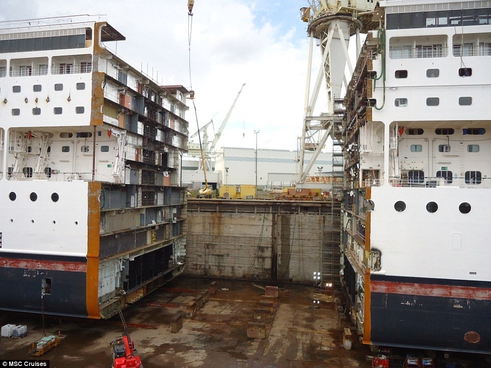 Quy trinh cat doi tau du lich hang nghin tan de tang kich co hinh anh