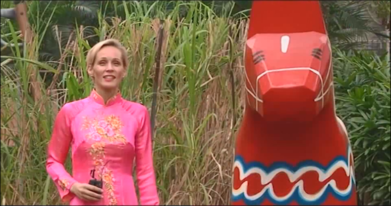 Dai su Thuy Dien hat va chuc Tet bang tieng Viet hinh anh