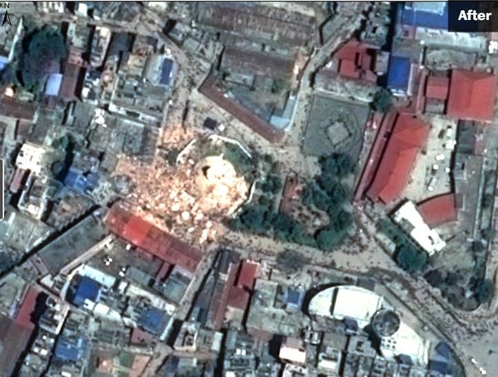 Nepal truoc va sau dong dat qua anh ve tinh hinh anh