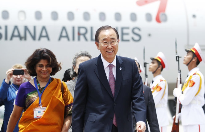 Tong thu ky Lien Hop Quoc Ban Ki Moon da den Viet Nam hinh anh