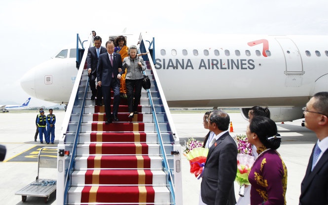 Đây là lần thứ hai Tổng thư ký LHQ Ban Ki-Moon sang thăm Việt Nam - Ảnh: Nguyễn Khánh