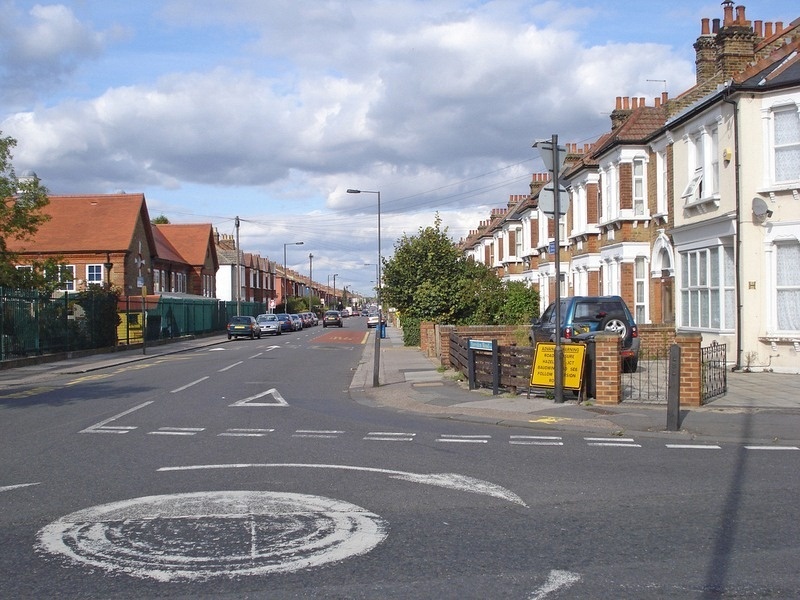 Một bùng binh mini ở quận Greenwich, London.