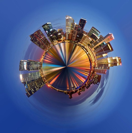 Goc nhin la ve thanh pho trong hinh dang hanh tinh hinh anh