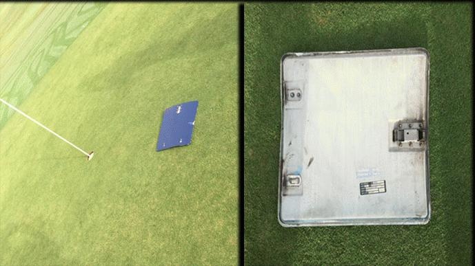 Cua may bay roi xuong san golf o My hinh anh