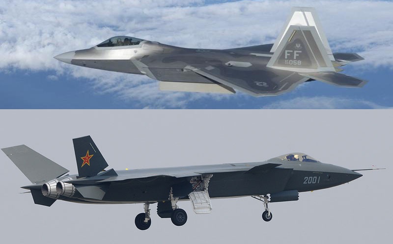 Do suc manh tiem kich tang hinh F-22 va J-20 hinh anh