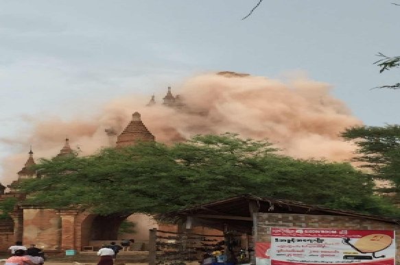Dong dat rung chuyen Myanmar, hang chuc ngoi chua bi hu hai hinh anh