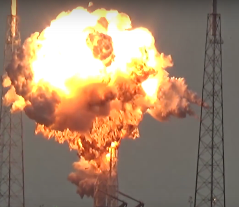 Qua cau lua boc len khi ten lua SpaceX Falcon 9 phat no hinh anh