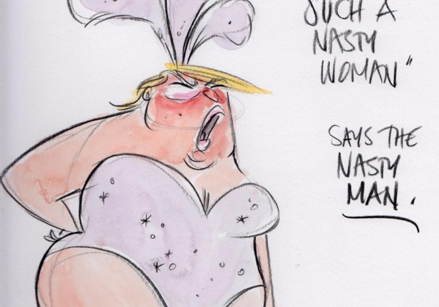 Trump tro thanh 'nguoi dan ba xau tinh' qua tranh biem hoa hinh anh