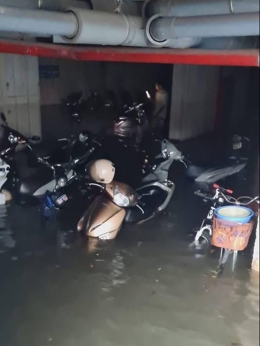 mưa lớn Nghệ An, nước tràn chung cư, nước ngập xe máy, mưa lũ miền Trung, ngập hầm xe máy ảnh 3 mưa lớn Nghệ An, nước tràn chung cư, nước ngập xe máy, mưa lũ miền Trung, ngập hầm xe máy ảnh 3