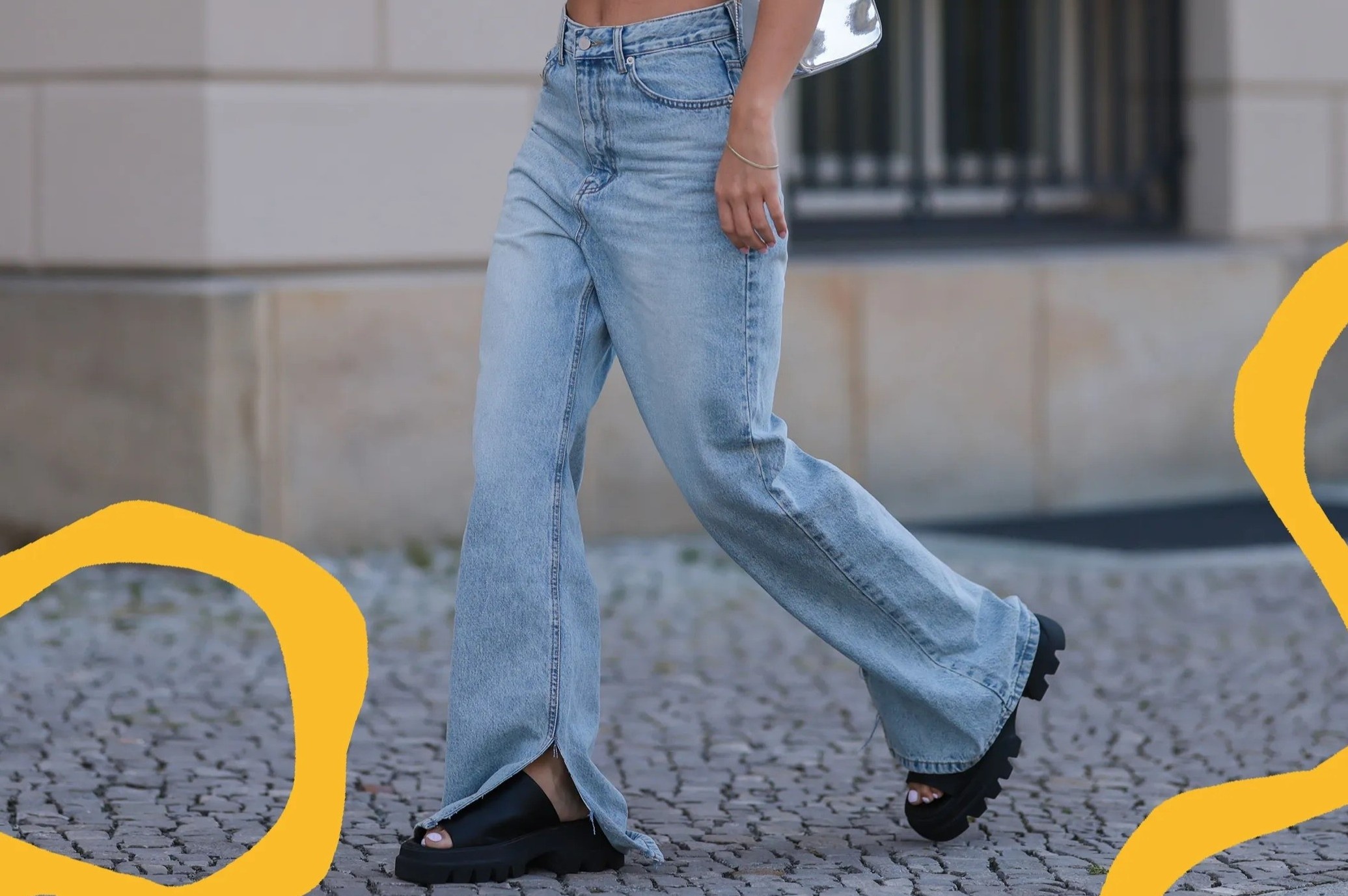 5 kieu giay phoi voi quan jean ong loe hinh anh