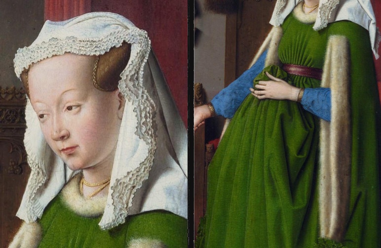 Jan van Eyck,  gay tranh cai, Chan dung Arnolfini,  The Arnolfini Portrait anh 4