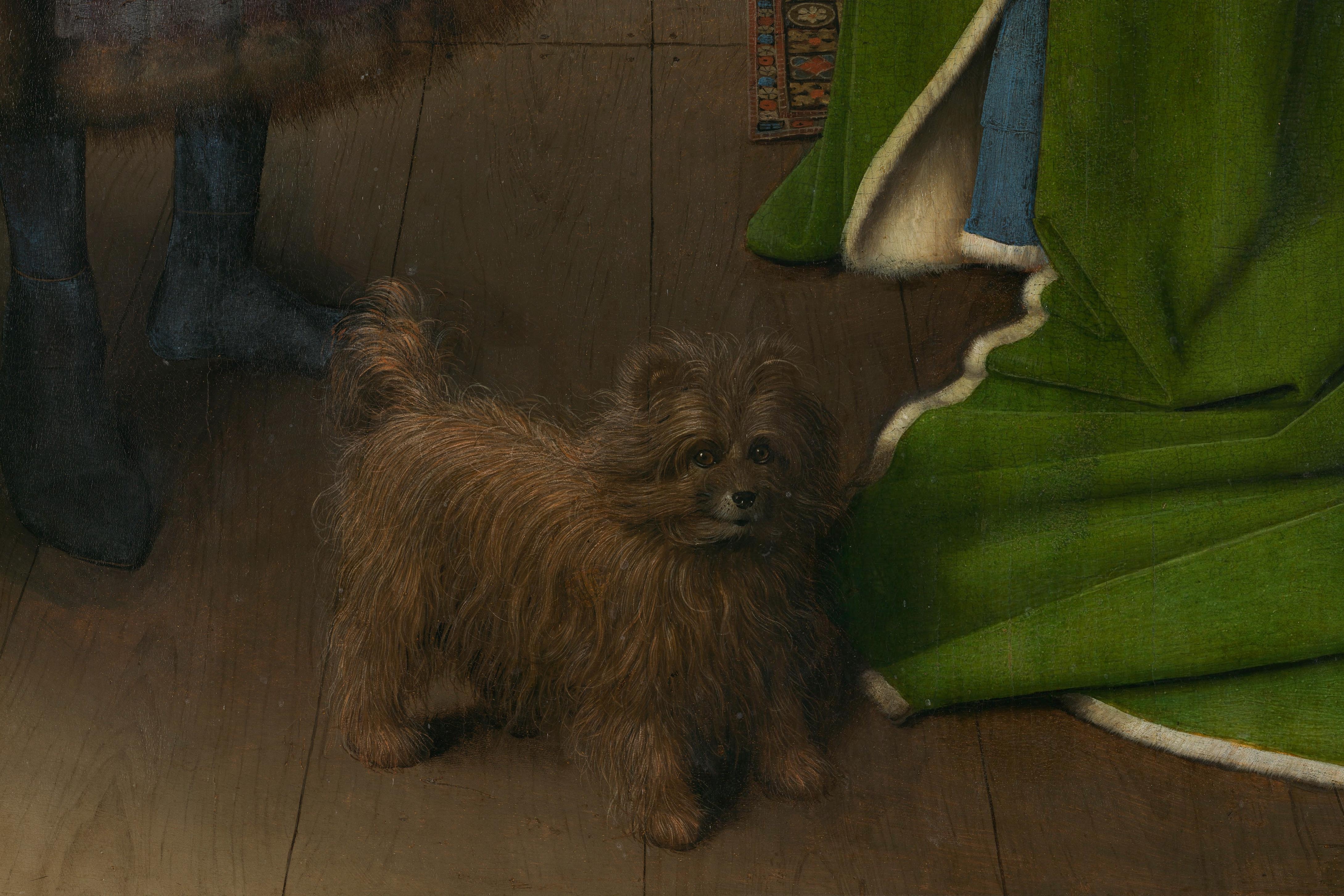 Jan van Eyck,  gay tranh cai, Chan dung Arnolfini,  The Arnolfini Portrait anh 2