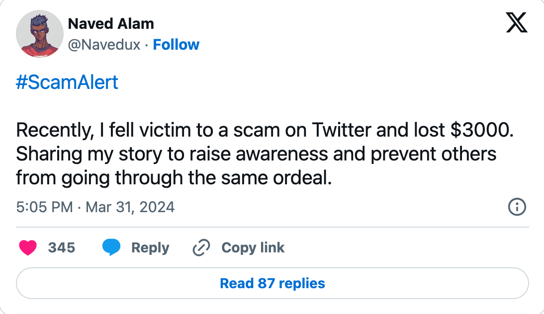 lua dao tuyen dung,  link chua ma doc,  ma doc,  bi hack, giao dich tien dien tu,  Naved Alam, anh 1