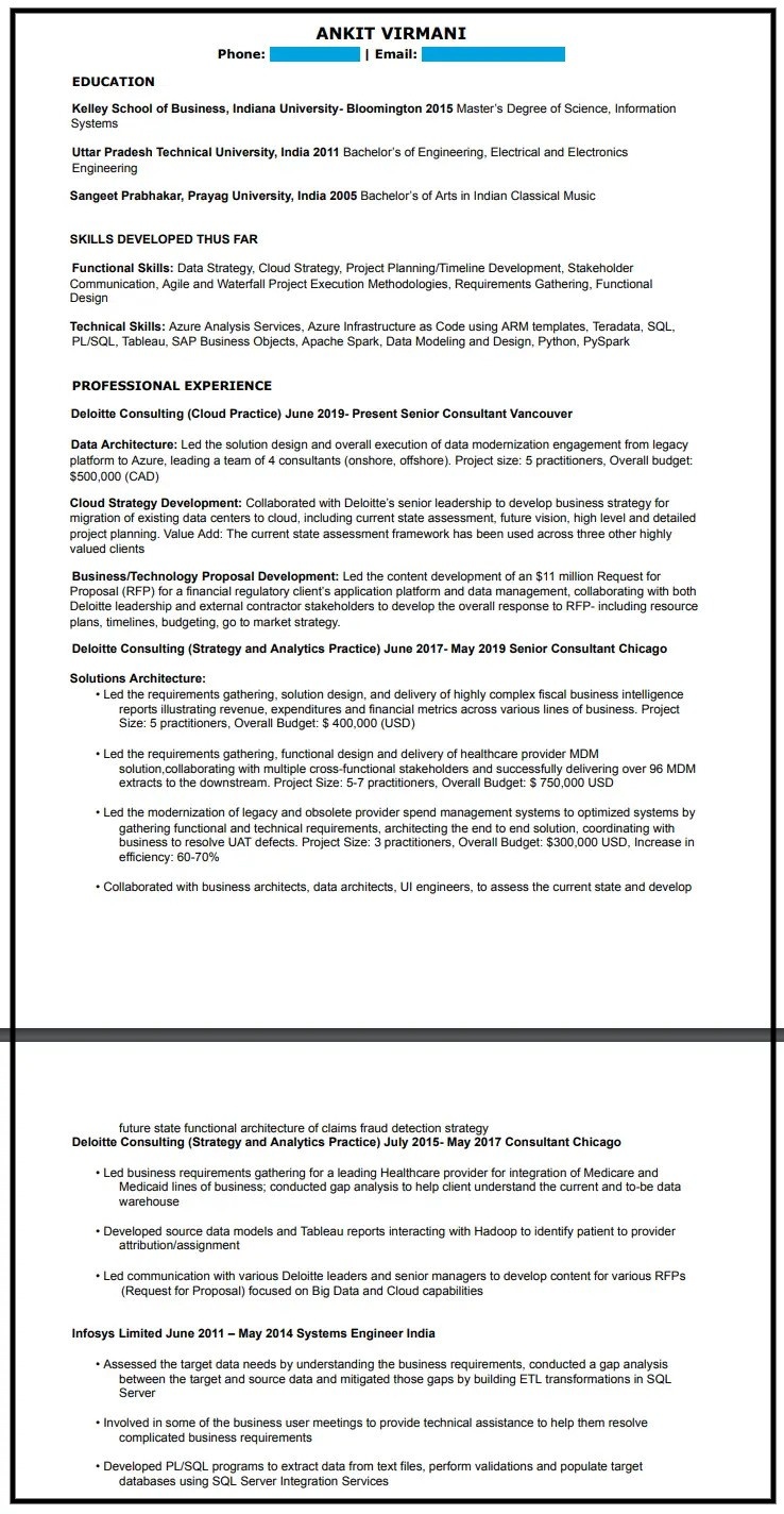 cach viet CV,  Ankit Virmani,  nhan vien Google,  Deloitte,  Google,  so yeu ly lich,  mau CV anh 2