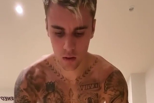 Justin Bieber thuc hien thu thach chong day hinh anh