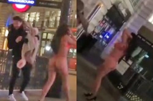 Mau nu bi chi trich vi mac bikini tao dang tren pho hinh anh