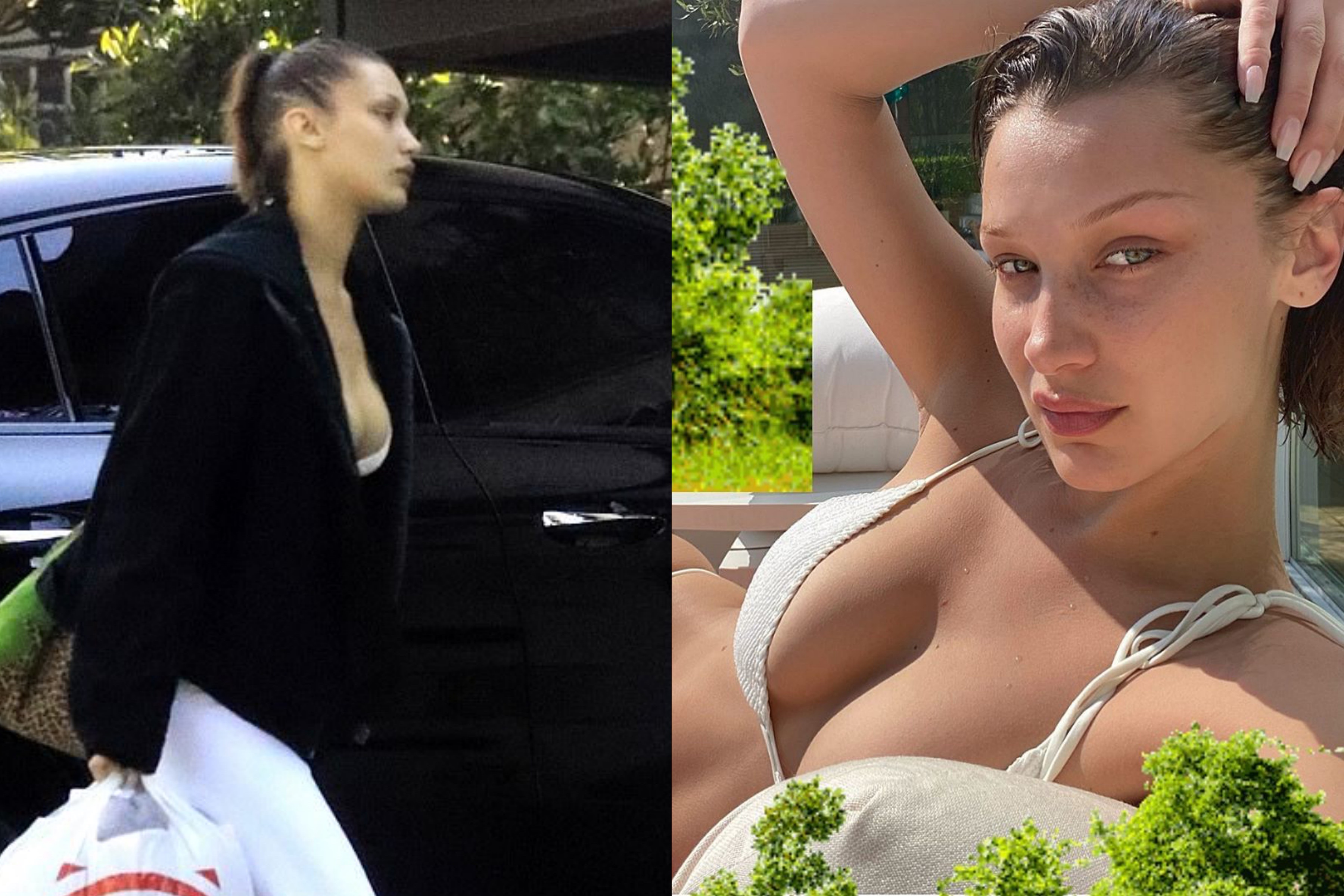 Bella Hadid mac ho, de mat moc xuong pho hinh anh